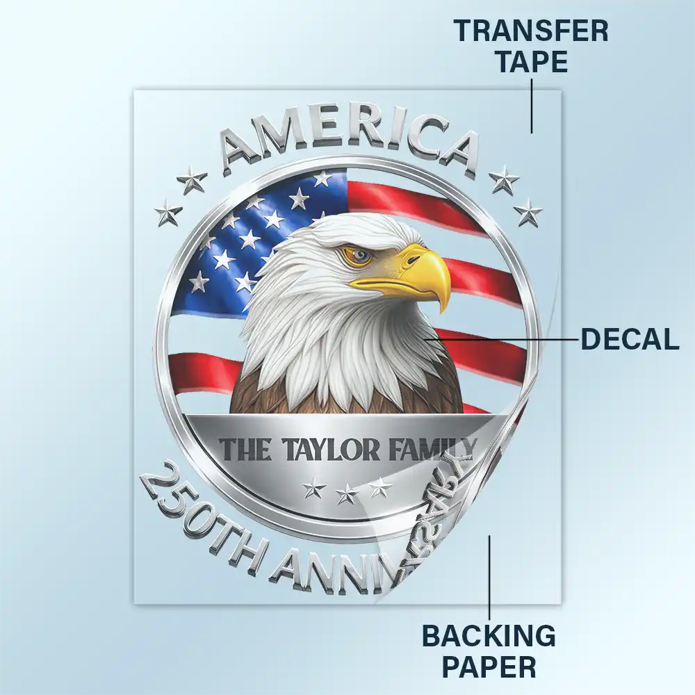 Independence Day,America 250th,Family,Gift For Yourself,Gift For Father,Happy - Stars And Stripes Eagle US Flag - Personalized Decor Decal
