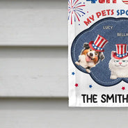 Independence Day,America 250th,Dog Lovers,Dog Mom,Dog Dad,Family,Happy,Cat Lovers,Cat Mom,Cat Dad,Pet Lovers,Pet Mom,Pet Dad - Stars And Stripes Faux Embroidery Effect Chill The Fourth Out - Personalized Flag