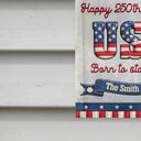 Family,Parents,Gift For Grandparents,Happy - Stars And Stripes Happy USA 250Th Birthday Embroidery Effect - Personalized Flag
