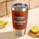 Gift For Father,Gift For Men,Gift For Husband,Funny,Independence Day,America 250th - Stars And Stripes Husband Legend Husband Daddy - Personalized Leather Tumbler