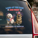 America 250th, Pet Lovers, Dog Lovers, Cat Lovers, Happy, Independence Day - Stars And Stripes Land Of The Free And Furry - Personalized Decor Decal