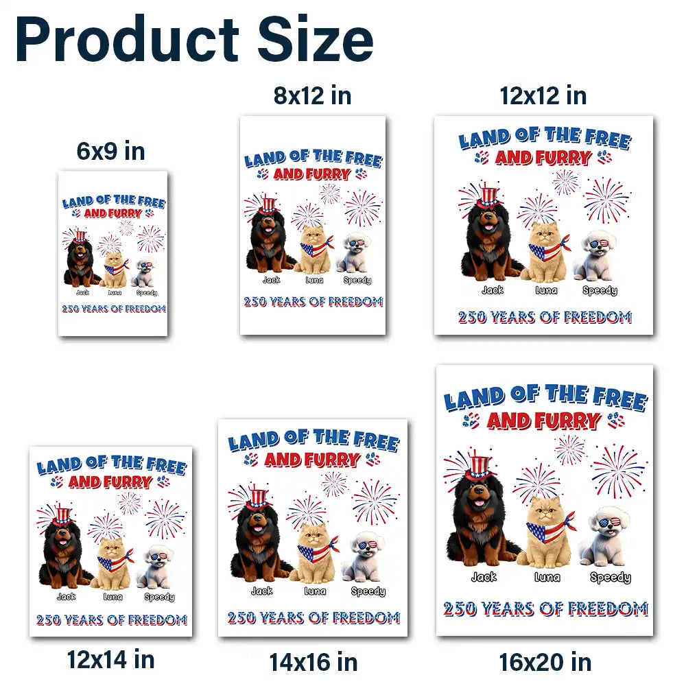 America 250th, Pet Lovers, Dog Lovers, Cat Lovers, Happy, Independence Day - Stars And Stripes Land Of The Free And Furry - Personalized Decor Decal