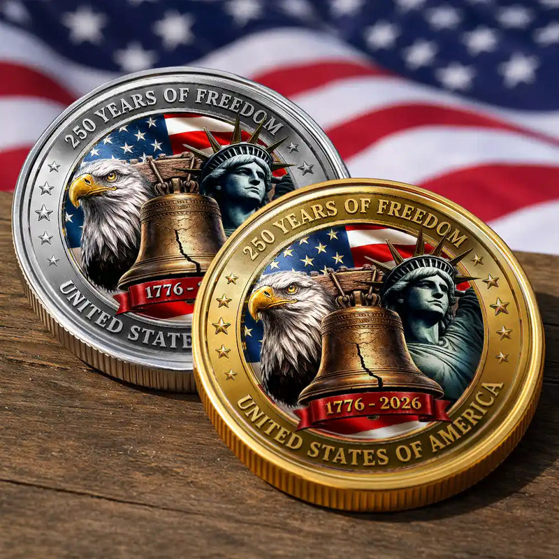 America 250th,Independence Day,No Custom,Gift For Yourself,Proud - Stars And Stripes Liberty Bell 250 Years Of America - Commemorative Keepsake Coin