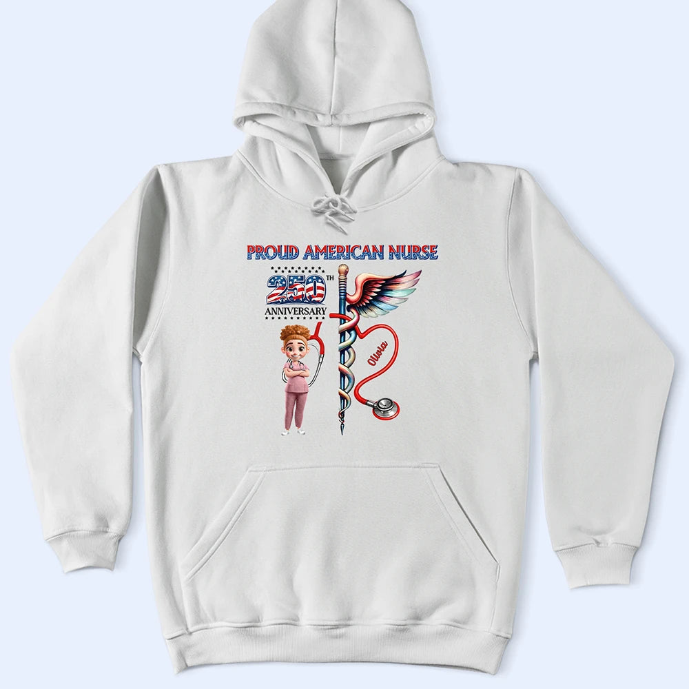 Independence Day,America 250th,Nurse,Happy,Gift For Yourself - Stars And Stripes Proud American Nurse - Personalized T Shirt