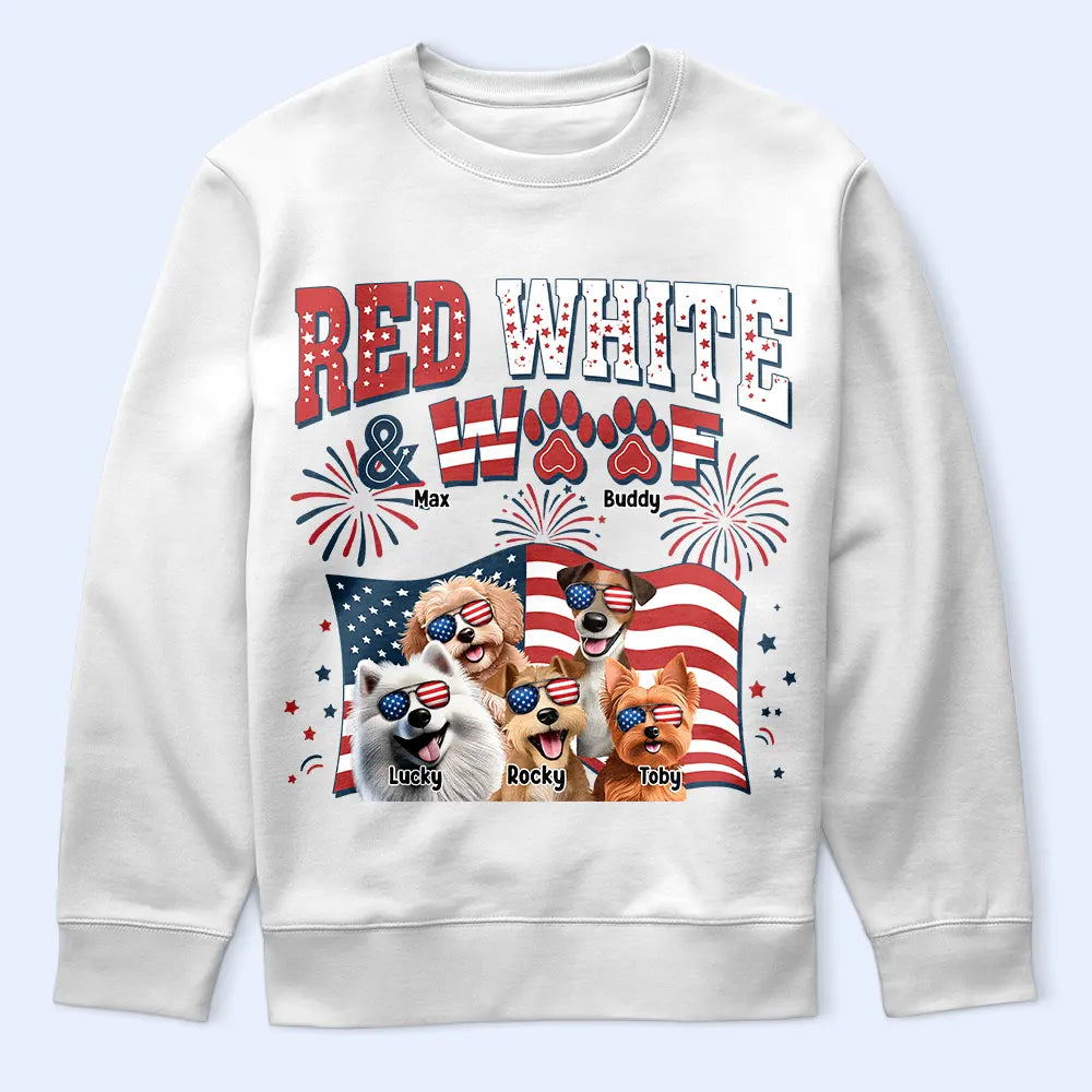 Stars And Stripes Red White & Woof - Personalized T Shirt