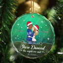 Gift For Couples,Gift For Wife,Gift For Women,Gift For Men,Gift For Husband,Gift For Boyfriend,Gift For Girlfriend,Love,Christmas - Stars Danced The Night We Met Couple - Personalized Circle Glass Ornament