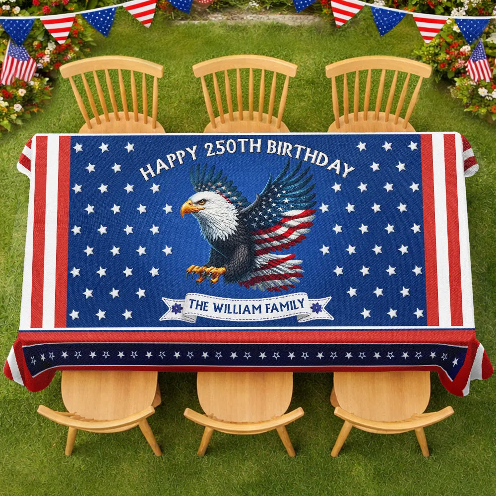 Independence Day, America 250th, Family, Happy, Gift For Yourself - Stars Pattern 250 Years Of Freedom - Personalized Tablecloth