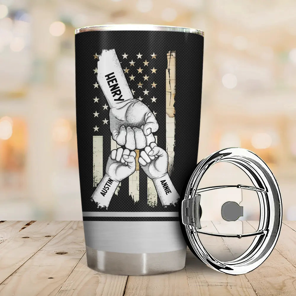 Gift For Father,Funny - Stars & Striped Best Dad Ever - Personalized Tumbler