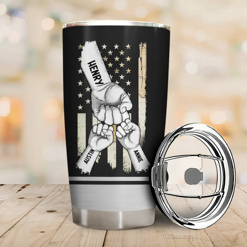 Gift For Father,Funny - Stars & Striped Best Dad Ever - Personalized Tumbler