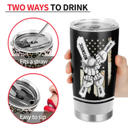 Gift For Father,Funny - Stars & Striped Best Dad Ever - Personalized Tumbler