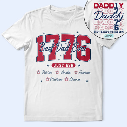 Stars & Stripes Best Dad Ever - Personalized T Shirt