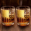 Dad's Hobby,Gift For Father,Gift For Men,Happy - Stars & Stripes Dad - Personalized Whiskey Glass