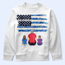 Gift For Father, Gift For Grandpa, Grandpa - Grandkids, Happy - Stars & Stripes Dad Grandpa Names - Personalized T Shirt