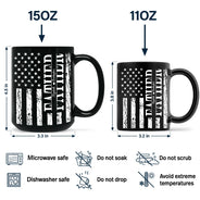 Gift For Father,Dad,Children - Stars & Stripes Dad Grandpa We Love You - Personalized Black Mug