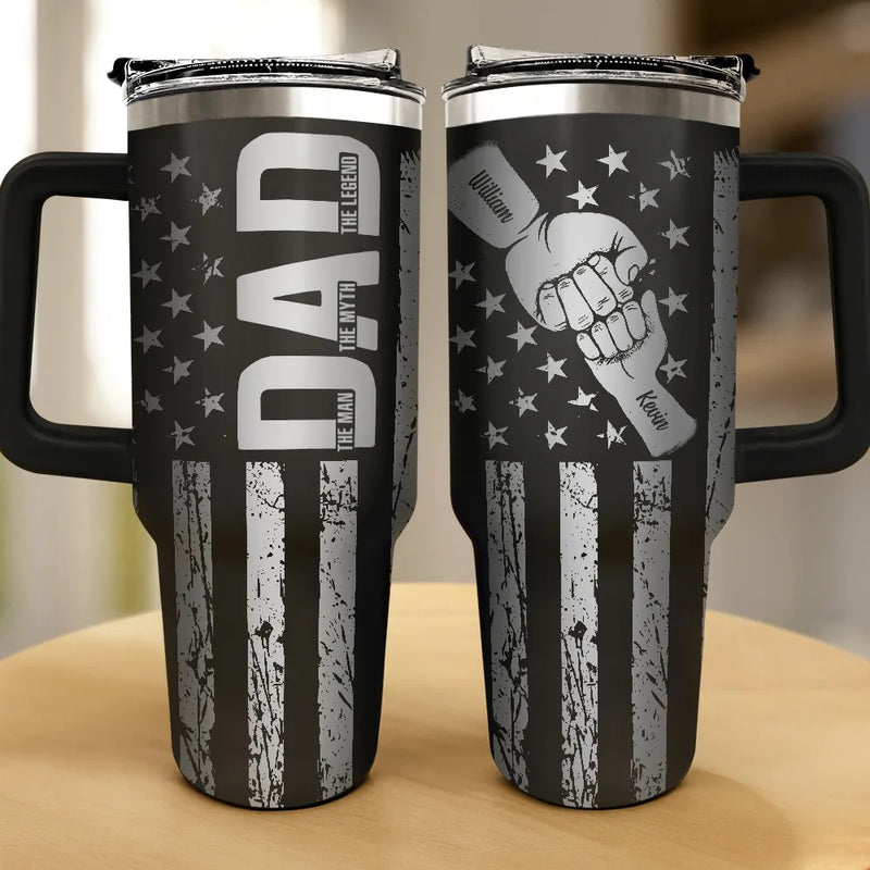 Gift For Father,Dad,Children - Stars & Stripes Dad The Man The Myth The Legend - Personalized Engraved 40oz Tumbler