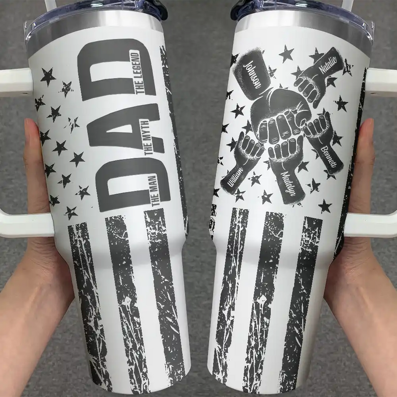 Gift For Father,Dad,Children - Stars & Stripes Dad The Man The Myth The Legend - Personalized Engraved 40oz Tumbler