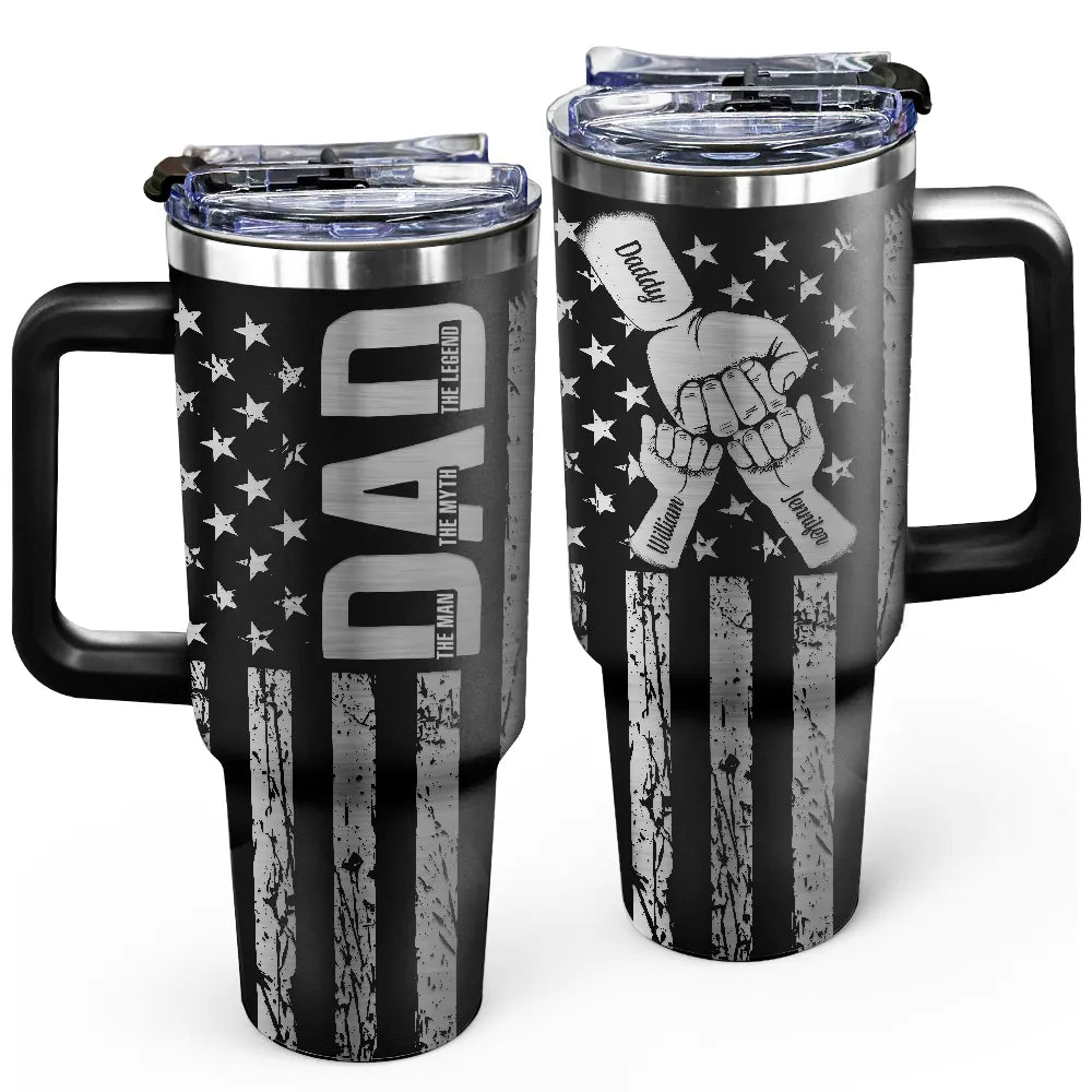 Stars & Stripes Dad The Man The Myth The Legend - Personalized Engraved 40oz Tumbler