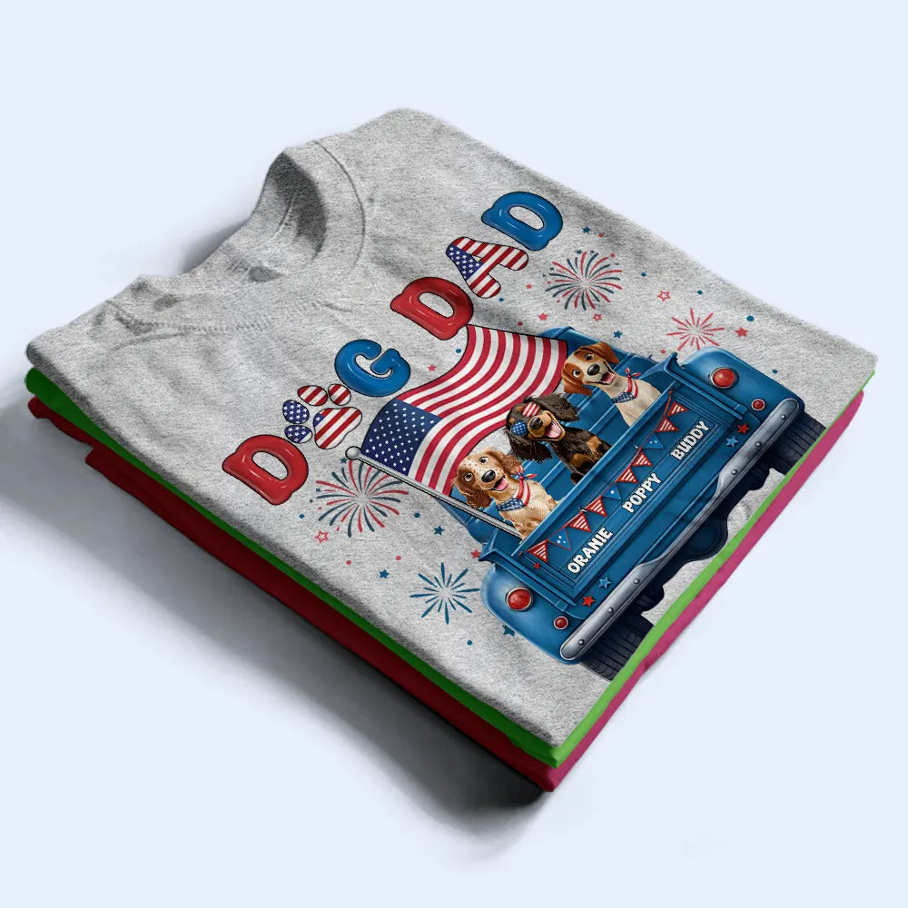 Pet Lovers,Pet Mom,Pet Dad,Dog Lovers,Dog Mom,Dog Dad,Happy - Stars & Stripes Dog Mom Dog Dad - Personalized T Shirt