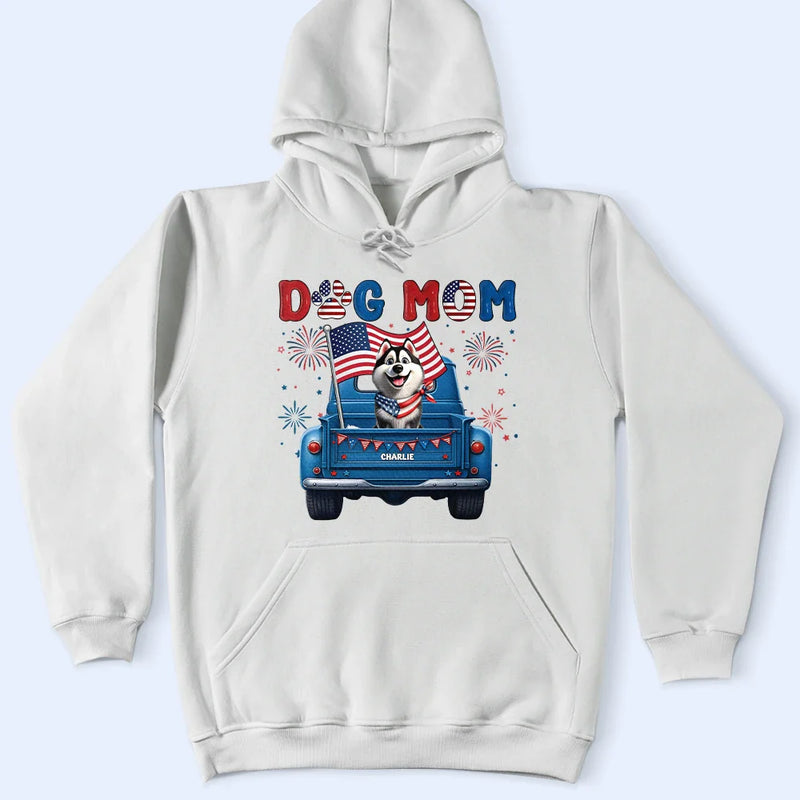 Pet Lovers,Pet Mom,Pet Dad,Dog Lovers,Dog Mom,Dog Dad,Happy - Stars & Stripes Dog Mom Dog Dad - Personalized T Shirt