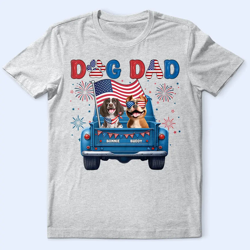 Pet Lovers,Pet Mom,Pet Dad,Dog Lovers,Dog Mom,Dog Dad,Happy - Stars & Stripes Dog Mom Dog Dad - Personalized T Shirt