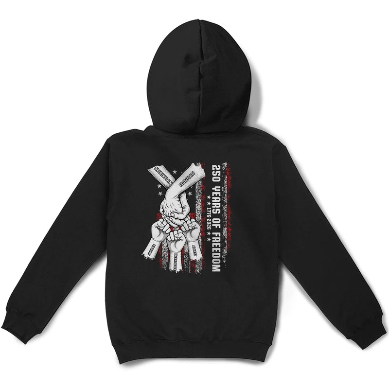 Family, Independence Day, Love - Stars & Stripes Family 250 Years Of Freedom - Personalized T Shirt