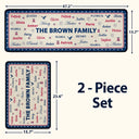Sentimental,America 250th,Christmas,Family,Custom Text - Stars & Stripes Family Name Christmas - Personalized Runner Rug