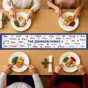 Sentimental, America 250th, Christmas, Family, Custom Text - Stars & Stripes Family Name Christmas - Personalized Table Runner