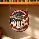 Independence Day,Fishing,Summer,Gift For Men,Gift For Yourself,Proud,Icon - Stars & Stripes Fish Caught This Year - Personalized Hanging Tracker Sign