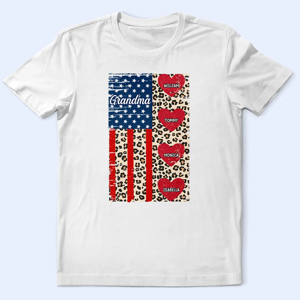 Gift For Grandma, Grandma - Grandkids, Independence Day, Happy - Stars & Stripes Grandma Mimi - Personalized T Shirt
