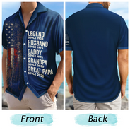 Independence Day,Gift For Father,Gift For Grandpa,Top Market,Proud - Stars & Stripes Legend Husband Dad Papa - Personalized Hawaiian Shirt