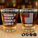 Gift For Father,Funny - Stars & Stripes Legend Husband Daddy Since - Personalized Shot Glass