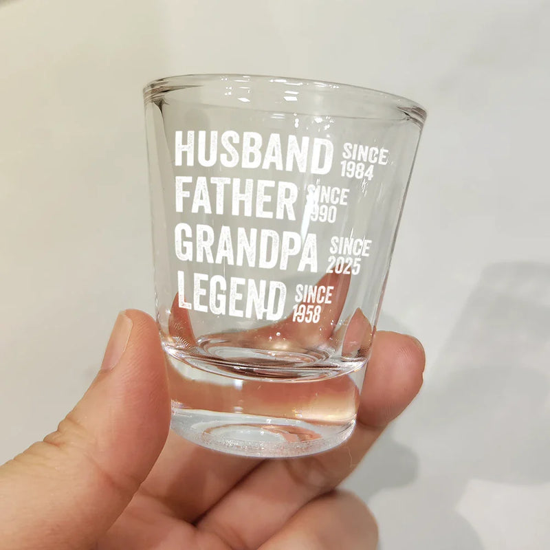 Gift For Father,Funny - Stars & Stripes Legend Husband Daddy Since - Personalized Shot Glass