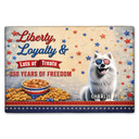 Funny,Independence Day,Pet Lovers,Pet Mom,Pet Dad - Stars & Stripes Liberty Loyalty Lot Of Treats - Personalized Doormat
