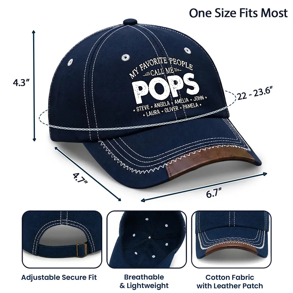 Independence Day,Gift For Grandpa,Humorous,Icon,Special Font - Stars & Stripes My Favorite People Call Me Papa Dad - Personalized Vintage Baseball Cap