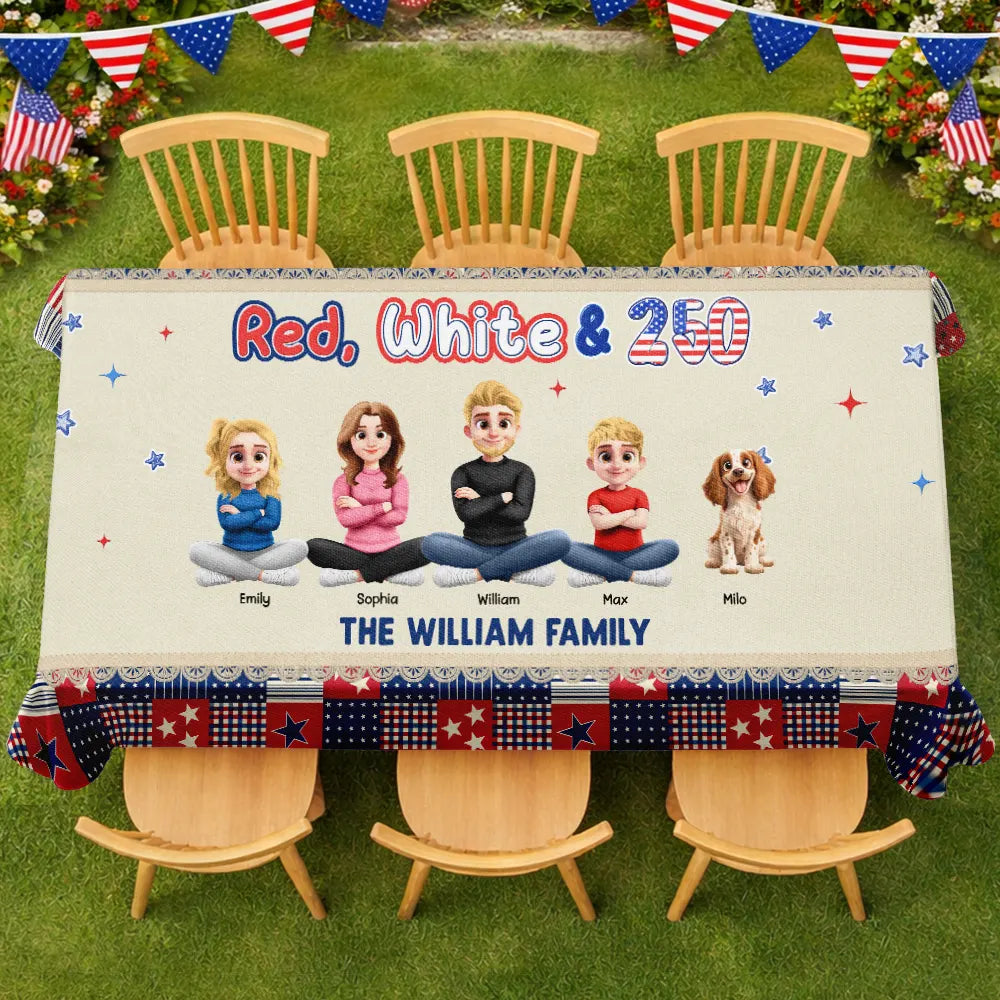 Stars & Stripes Red White And 250 - Personalized Tablecloth