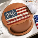 Gift For Father,Independence Day,Proud,Custom Text - Stars & Stripes US Flag American Dad Grandpa - Personalized Leather Mouse Pad