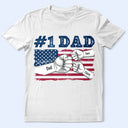 Gift For Father, Happy, Gift For Grandpa - Stars & Stripes #1 Dad - Personalized T Shirt