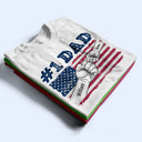 Gift For Father, Happy, Gift For Grandpa - Stars & Stripes #1 Dad - Personalized T Shirt
