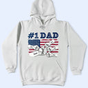 Gift For Father, Happy, Gift For Grandpa - Stars & Stripes #1 Dad - Personalized T Shirt