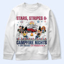 Camping,Campsite,Happy,Independence Day - Stars & Stripes & Campfire Nights - Personalized T Shirt