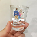 Gift For Couples,Gift For Husband,Gift For Wife,Gift For Boyfriend,Gift For Girlfriend,Funny - Started With A Message Couples - Personalized Shot Glass