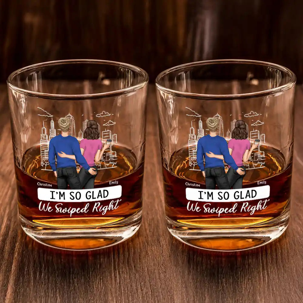 Gift For Couples,Gift For Husband,Gift For Wife,Gift For Boyfriend,Gift For Girlfriend,Funny - Started With A Message Couples - Personalized Whiskey Glass
