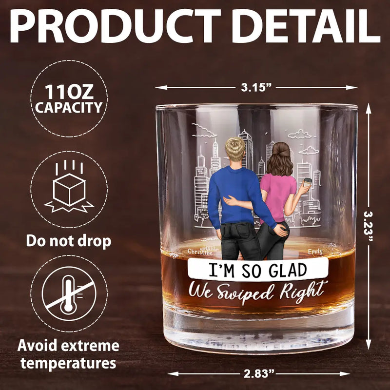 Gift For Couples,Gift For Husband,Gift For Wife,Gift For Boyfriend,Gift For Girlfriend,Funny - Started With A Message Couples - Personalized Whiskey Glass