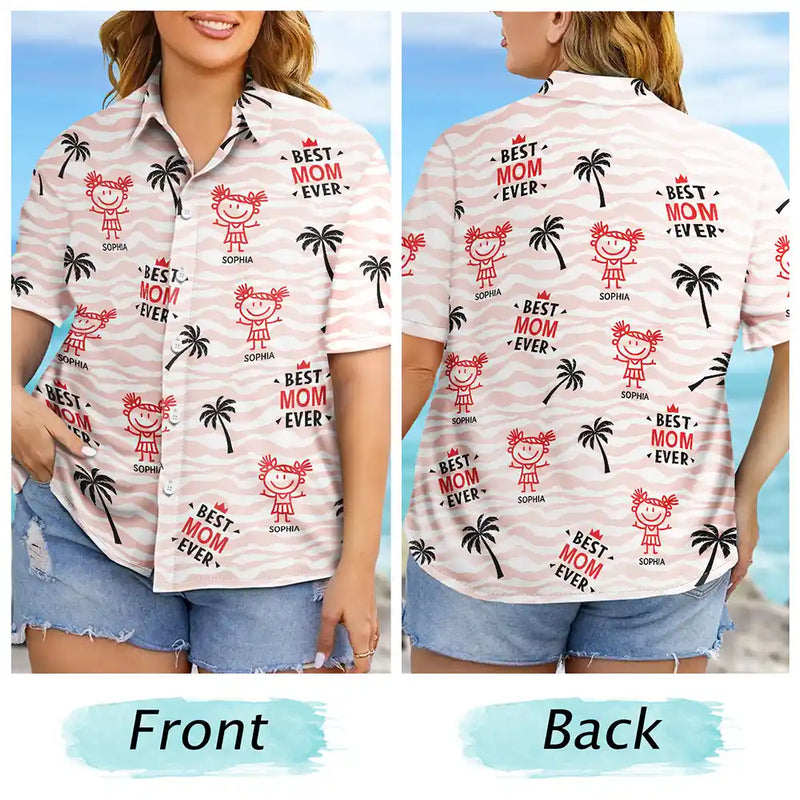 Gift For Husband,Gift For Yourself,Gift For Men,Gift For Grandpa,Grandpa - Grandkids,Gift For Father,Dad - Children,Summer,Happy - Stick Figures Best Dad Grandpa Ever - Personalized Hawaiian Shirt