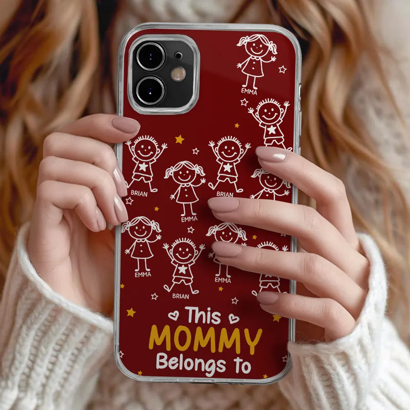 Gift For Father,Gift For Mother,Gift For Grandma,Gift For Grandpa,Happy - Stick Figures This Grandpa Grandma Belongs To Kids Pet - Personalized Clear Phone Case