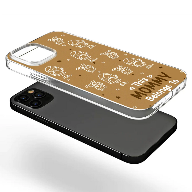 Gift For Father,Gift For Mother,Gift For Grandma,Gift For Grandpa,Happy - Stick Figures This Grandpa Grandma Belongs To Kids Pet - Personalized Clear Phone Case