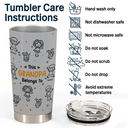 Gift For Father, Gift For Mother, Gift For Grandma, Gift For Grandpa, Happy - Stick Figures This Grandpa Grandma Belongs To Kids Pet - Personalized Tumbler