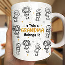Gift For Father,Gift For Mother,Gift For Grandma,Gift For Grandpa,Happy - Stick Figures This Grandpa Grandma Belongs To Kids Pet - Personalized White Edge-to-Edge Mug