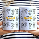 Gift For Father,Gift For Mother,Gift For Grandma,Gift For Grandpa,Happy - Stick Figures This Grandpa Grandma Belongs To Kids Pet - Personalized White Edge-to-Edge Mug