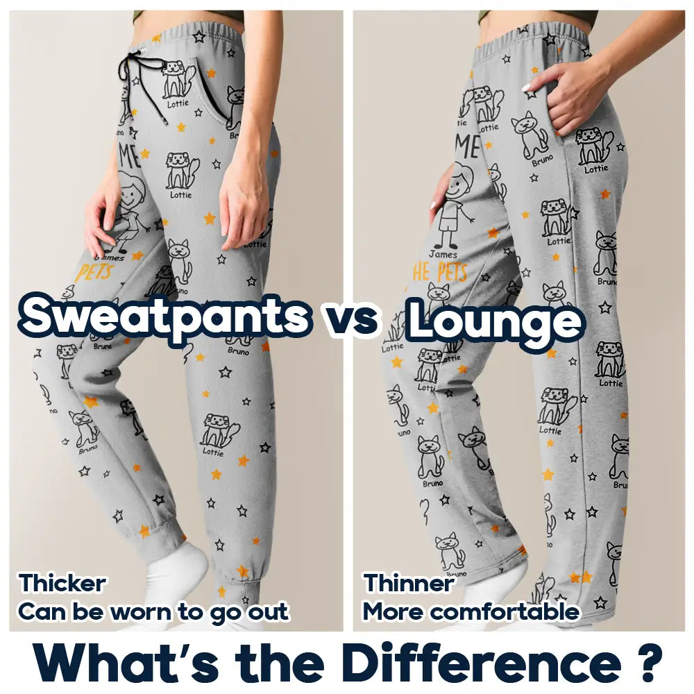 Gift For Couples,Gift For Husband,Gift For Wife,Gift For Boyfriend,Gift For Girlfriend,LGBT,Gift For Women,Gift For Men,Dog Lovers,Pet Lovers,Cat Lovers,Dog Couple,Cat Couple,Pet Couple,Love,Stick Figure - Stick Figures You Me And The Dog Cat - Personalized Pajama Pants